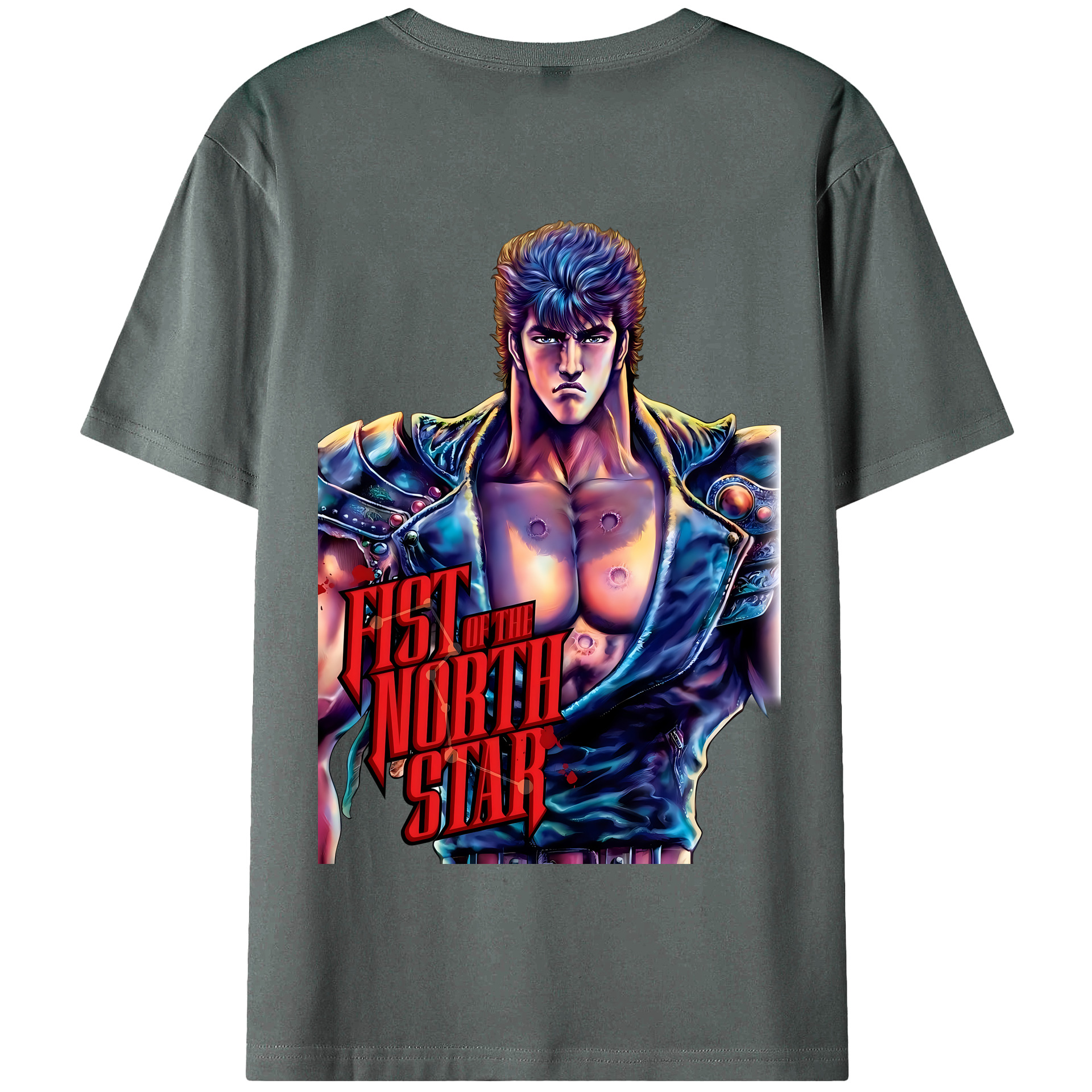 （画像用） 北斗の拳 Fist of the North Star 綿100％半袖Tシャツ（背面プリント）